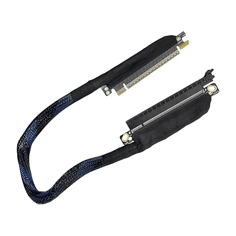 Left Angles Orientation PCIe5.0 X16 Graphics Card Extender Reinforced Braide Cable 180 Degree Flexible Routing Solution