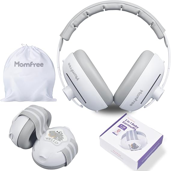 2 in 1 Baby Earmuffs, Noise Reduction Earmuffs and Adjustable Baby Headband, Hearing Protection Headphones