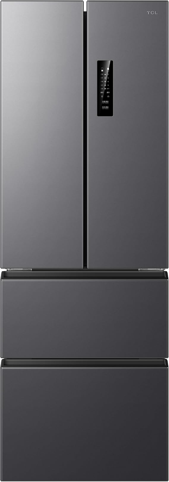 TCL CRB320AH Refrigerator, Width: 24.6 inches 62.5 cm, 83.5 gal 316 L, 4 Door, French Door, Fan Type, Automatic Defrost, Vegetable Case, Large Capacity Freezer Compartment, Quiet, Space Saving
