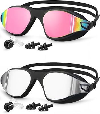 Swimming Goggles 2 Pack, Professional Anti Fog No Leaking UV Protection Swim Goggles for Women Men Adult Youth