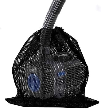 N-A Pump Barrier Bag, 17.7"x 17.7" Pond Pump Filter Bag, with Drawstring Black Media Bags for Pond biofilters Outdoor Swimming Pool and Aquarium Filtration (2 Pack)