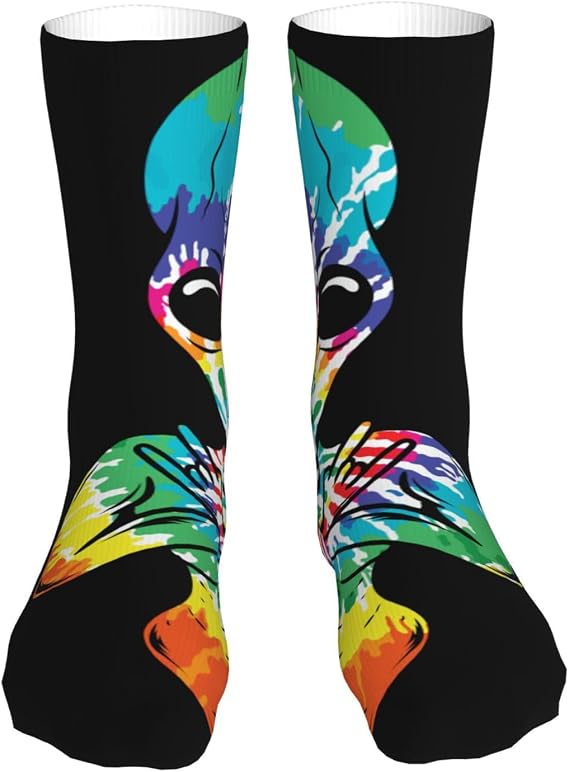 I Need Space Alien UFO Socks Crew Socks Casual Athletic Long Sock Soft Sports Stockings Novelty Gifts for Women Men