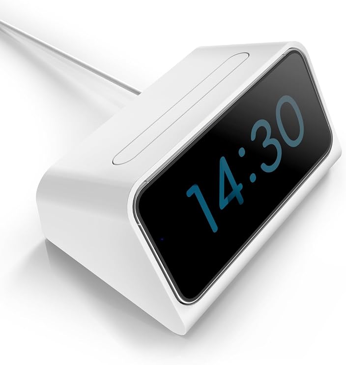 for iPhone Standby Mode Dock, DN40 Charging Stand for Magsafe Wireless Charger Compatible with iPhone 16 Pro 15 14 for Bedside Phone Holder Bedroom Nightstand Alarm Clock Docking Station
