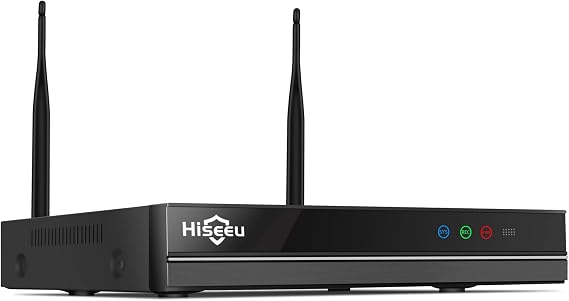 10CH 3MP/1080P/960P Network Video Recorder for Hiseeu Wireless Security Camera Systems, Without Hard Drive, Up to 6TB Internal Hard Drive, Work with Hiseeu 3MP/5MP Wireless Camera