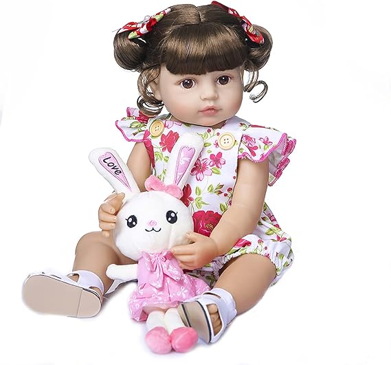 22 inch 55CM Realistic Sweet Face Real Baby Size Reborn Toddler Newborn Girl Doll Crafted in Silicone Vinyl Full Body Children Birthday