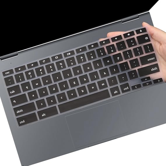 Keyboard Cover Skin for Samsung Galaxy Chromebook 2 XE530QDA-KA1US 13.3" (Not Fit The 12.4 inch Galaxy Chromebook) Keyboard Protective Cover Skin-Black