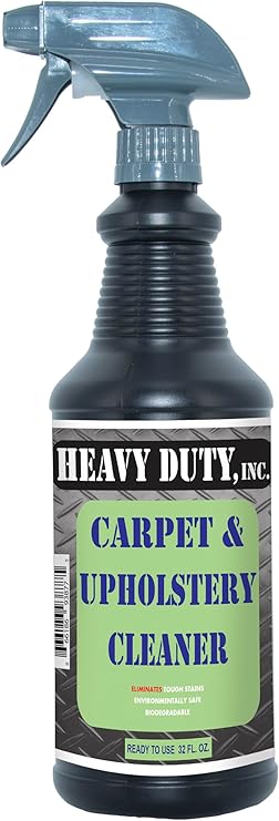 Heavy Duty Carpet & Upholstery Cleaner - 32 fl oz - Professional Strength, Fast-Acting Formula for Stains & Odors - Safe for Pets & Kids - Use in Machines or Spot Cleaning - Home, Auto, RV, Furniture