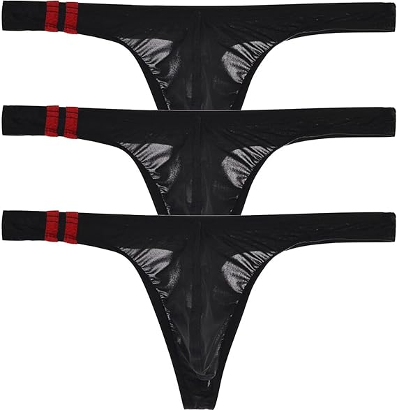 Faringoto Ice Silk Sexy Mens Bikini Swimwear Elastic Briefs Thongs G-String Underwear