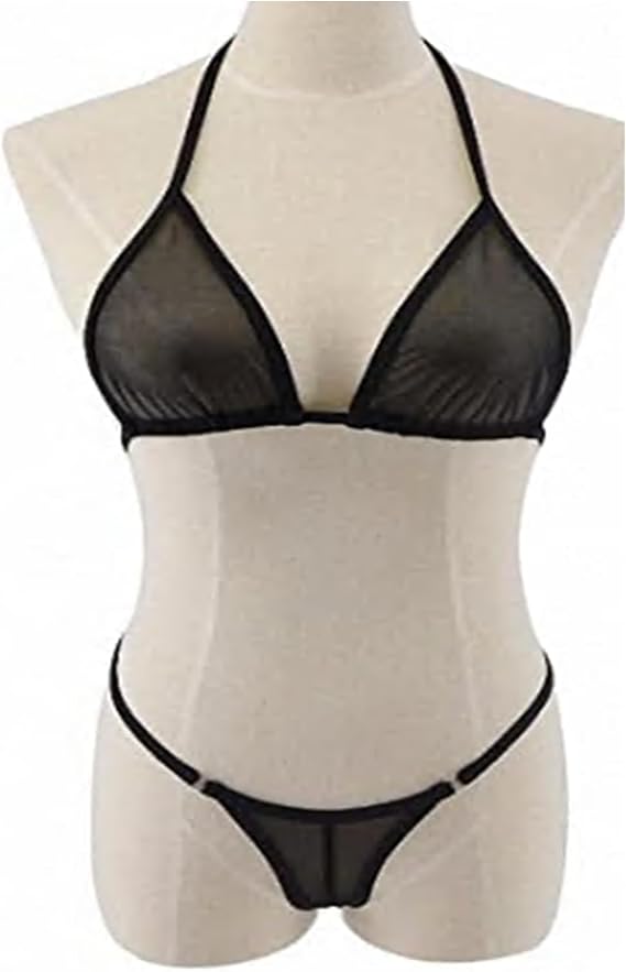 See Through Micro Bikini Set Brazilian Sheer Sex Swimwear Beachwear Swimsuit