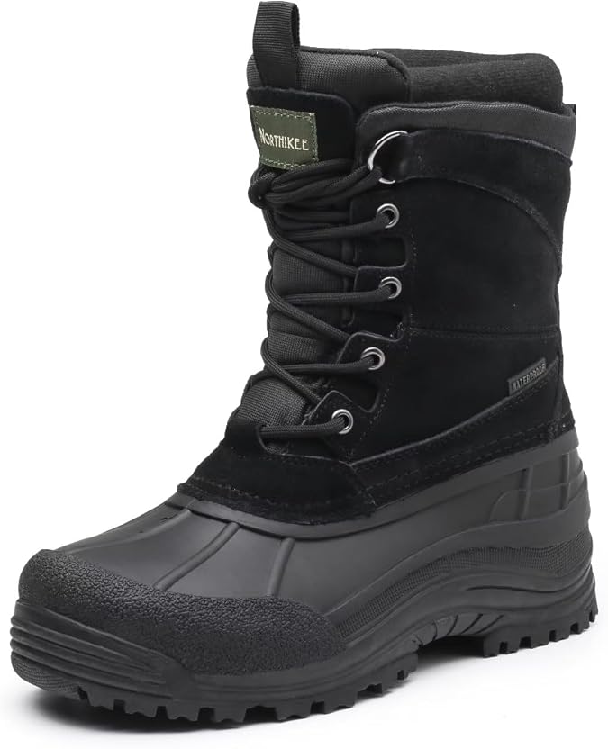 Men's Winter uggs are Waterproof, Non-Slip, Safe and Warm Outdoor Classic Suede, Detachable Lining, Non-Slip Rubber Outsole, Mid-Calf Height Boots