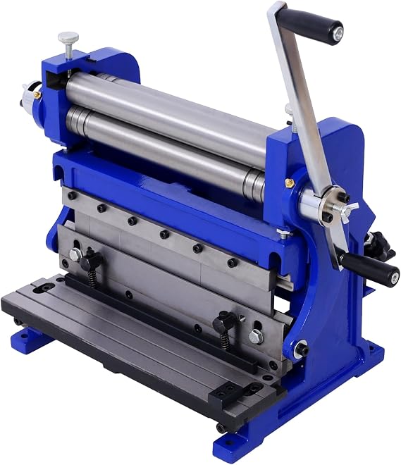 Sheet Metal Brake 12-inch, 3-In-1 Combination Shear Brake Roll Machine Shear Press Brake 20-Gauge Capacity Shear Press Brake with 90 Max Bending Angle for Shear Bending Rolling