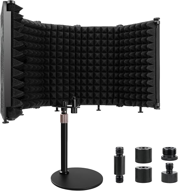 Microphone Isolation Shield with Mic Stand