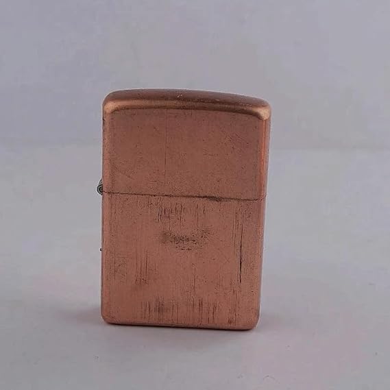 Vintage Thickened Red Copper Lighter Shell Compatible with Zippo Insert Flat Top Refillable Pocket Lighter Case with Reinforced Multi-Barrel Hinge, Heavy-Duty DIY Collector Shell