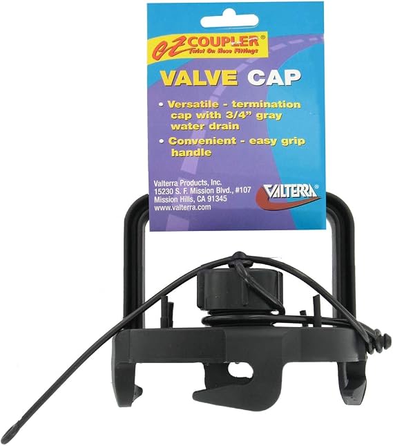 Valterra F02-3106BK Black Bulk EZ Coupler Valve Cap with Handle