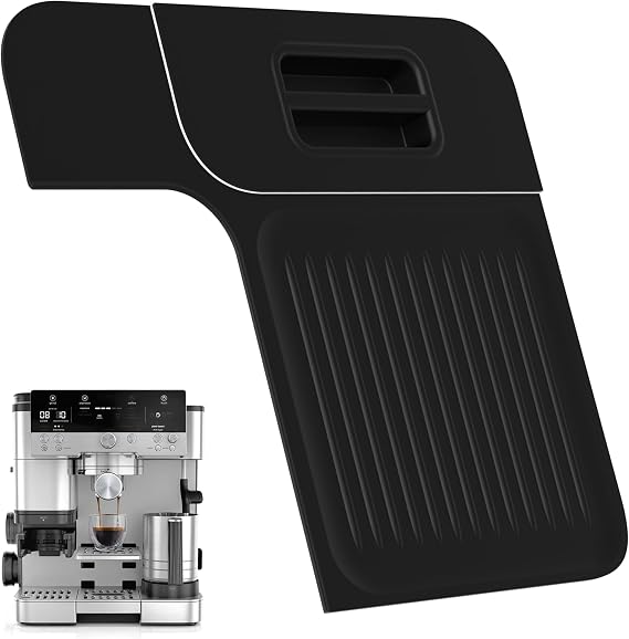 Silicone Coffee Mat Compatible with Ninja Luxe Cafe ES601 ES701, 2-Piece Separate Design Non-Slip Heat-Resistant Espresso Machine Pad