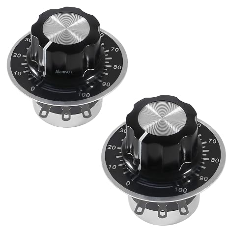 2PCS 3K Potentiometer RV24YN20S Potentiometer Single Turn Carbon Film Rotary Potentometers with A03 Knob and Dials for Inverter Speed Regulation(B302 3K ohm)