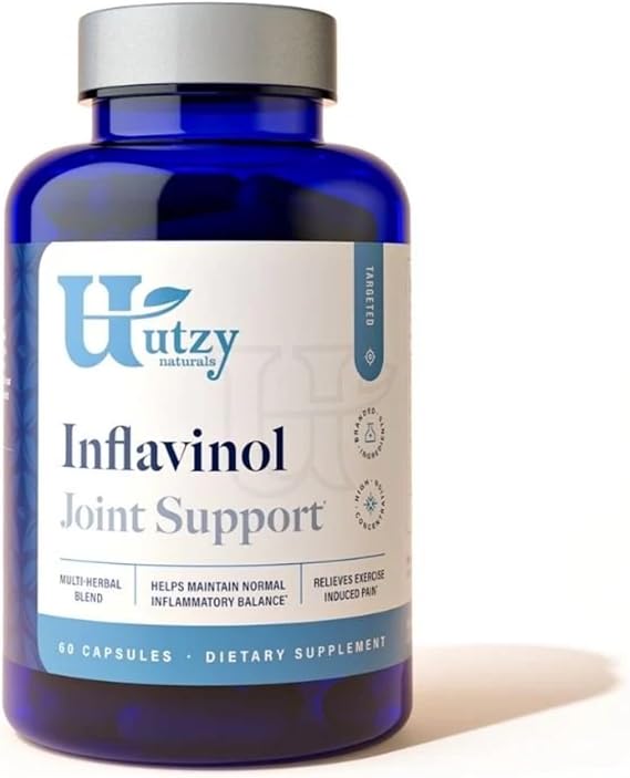 Boswellia Phytosome 250 mg with Casperome, Plus Ginger 400 mg, Devil's Claw & Rosemary AquaROX, Joint Comfort & Healthy Inflammation Response, 60 Vegetarian Capsules Inflavinol by Utzy Naturals
