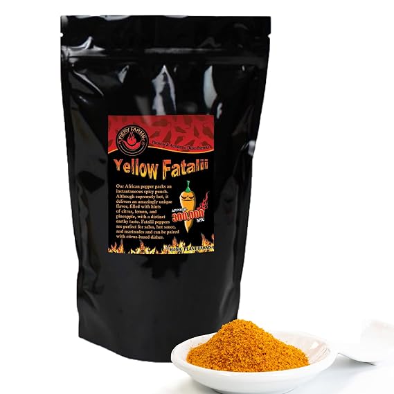 Orange Fatalii Pepper Powder by Magic Plant, 4 Oz 350K+ SHU | Citrusy Fruity Superhot Heat | Fine Ground African Chili for Bold Flavor