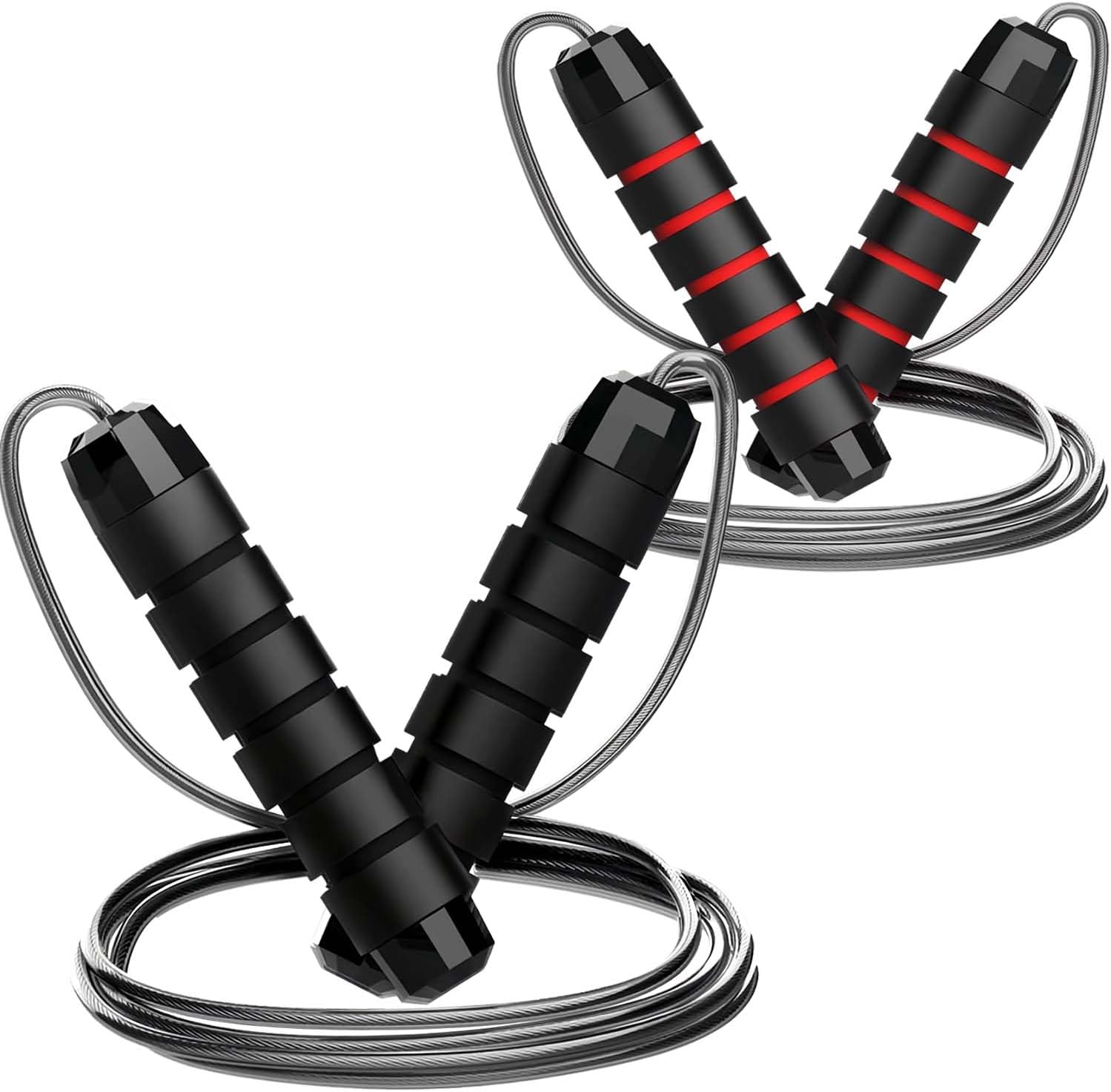 Workout Jump Ropes Set of 2, Adjustable Jump Rope, Weighted Jump Rope for Men, Fitness Women and Adult Boxing Jump Loops, Cuerda Para Saltar Ejercicio, Speed Rope, Kids Jump Rope for 8-12 Years