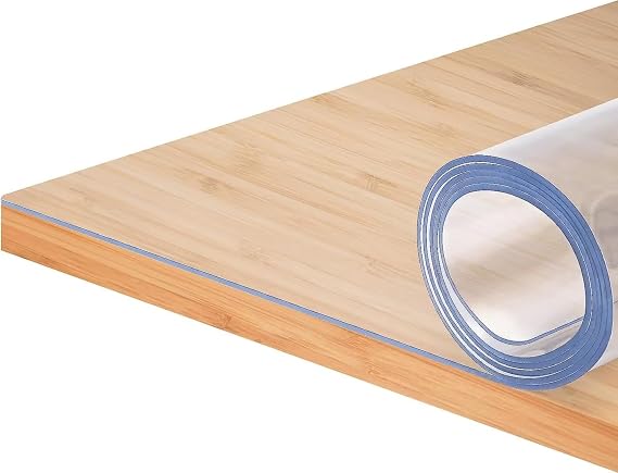 PVC Table Protector Table Cover/Protector Transparent 1.5mm Thickness Table Cloth Waterproof Clear Plastic PVC Soft Glass Table Cover Protector, 60x130cm/1.98x4.29ft