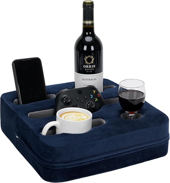 Couch Cup Holder Pillow - Sofa Cup Holder|Couch Caddy(Navy)
