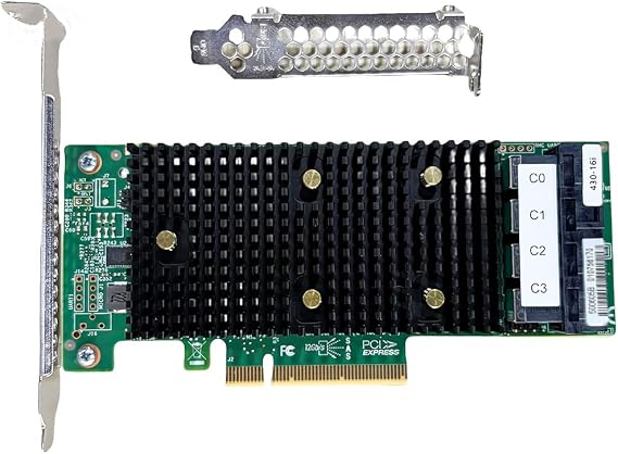 SAS HBA Card Compatible with 430-16i &amp; LSI 9400-16i IT Mode HBA Controller | SAS3416 Tri-Mode, PCIe 3.1 x8, 4x 8643 Internal, 12Gb/s SAS + SATA 6Gb/s, PCIe SATA Expansion Card for ZFS TrueNAS unRAID NAS