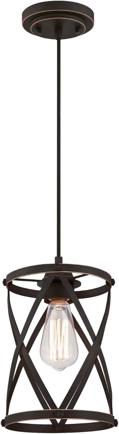 Westinghouse 6362200 Isadora One-Light Mini, Oil Rubbed Bronze Finish with Highlights Indoor Pendant