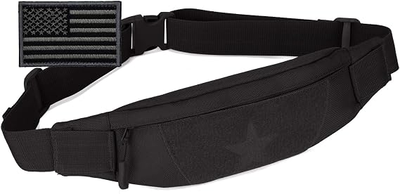 Tactical Running Waist Pack Belt Military Fitness Fanny Bag Sling Hip Bumbag MOLLE Army Lumbar Gear Pocket (Patch Included)