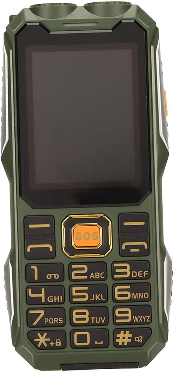 Zunate 2G Rugged Phone Unlocked, Cell Phone for Seniors, Easy to Use Big Button Mobile Phone for Elderly, Kids, 16800mAh, SOS Button, Flashlight, Dual SIM, Loud Voice, 2.4" Screen(Green)
