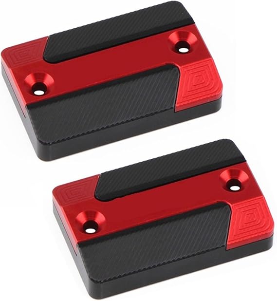 jininghaibo Compatible With SYM JET X 125/150/200 Motorcycle Front Brake Fluid Reservoir Cover Brake Master Cylinder Cover Tank Oil Cup Cap(2PCS Red LOGO)