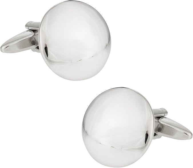 Cuff-Daddy Versatile Round Chrome Button Cufflinks with Presentation Box