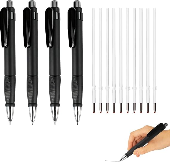 4 Pack Extra Large Ballpoint Pens with 10 Refills, Easy Grip Jumbo Pen, 1.0mm Retractable Wide Barrel Writing Pens for Elderly Adults Seniors, Comfortable Chunky Pens for Office School Home