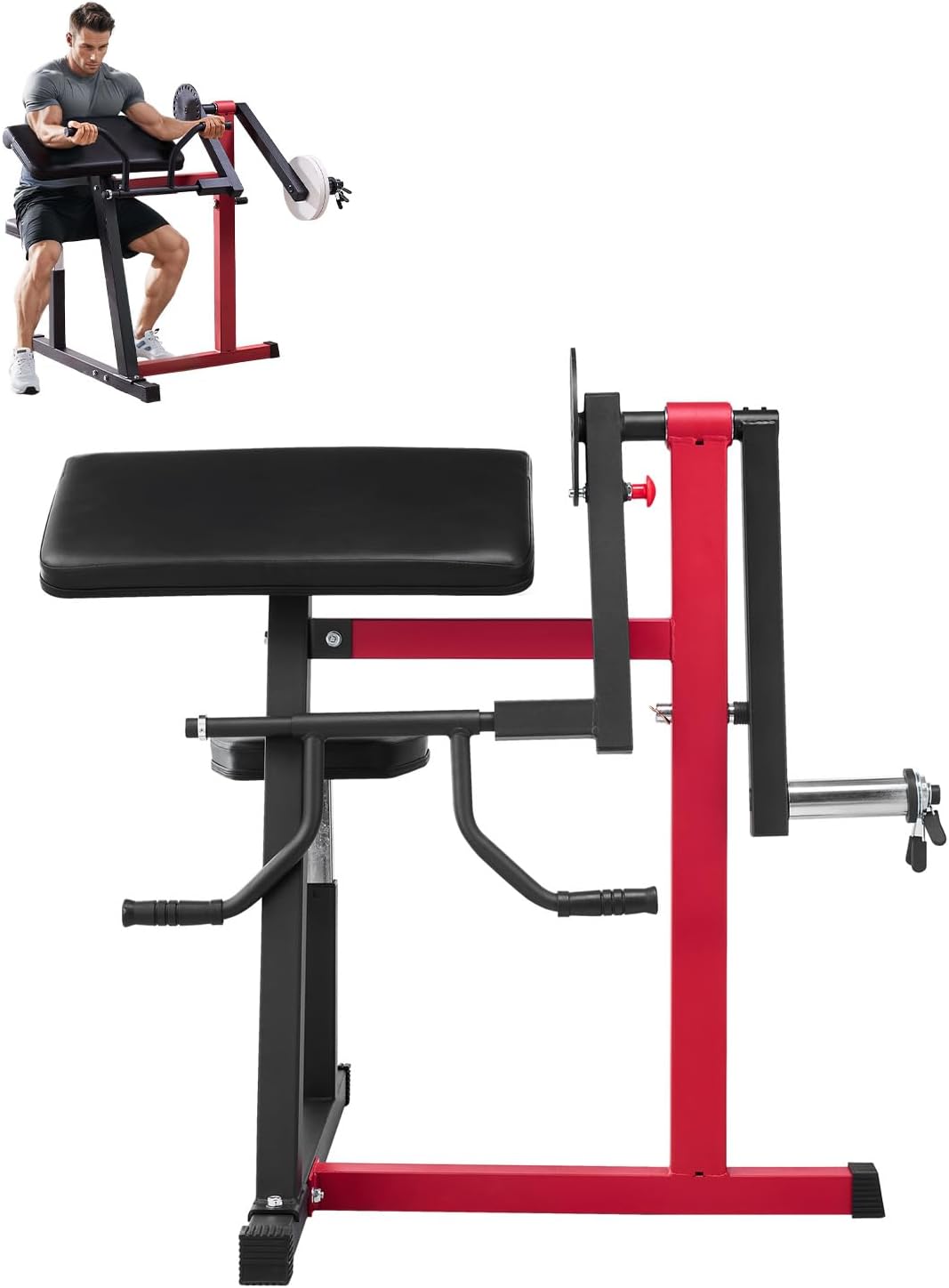 Happybuy Preacher Curl Machine, 2-in-1 Bicep Curl and Triceps Extension Machine, Seated Arm Isolated Bicep Station, Strength Training Workout Weight Bench, Exercise Equipment for Home Gym
