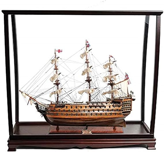 Old Modern Handicrafts Fully Assembled HMS Victory Midsize Model Ship with Display Case - Museum Quality Ship Model for Home & Office Decoration - 34 x 13 x 31.5 inches