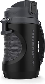 High Sierra 64 Ounce Insulated Water Bottle Double Wall Stainless Steel Jug, Leakproof Flip-Top Lid, Large Metal Jug with Straw, BPA-Free, Half Gallon Water Bottle for Gym or Hiking