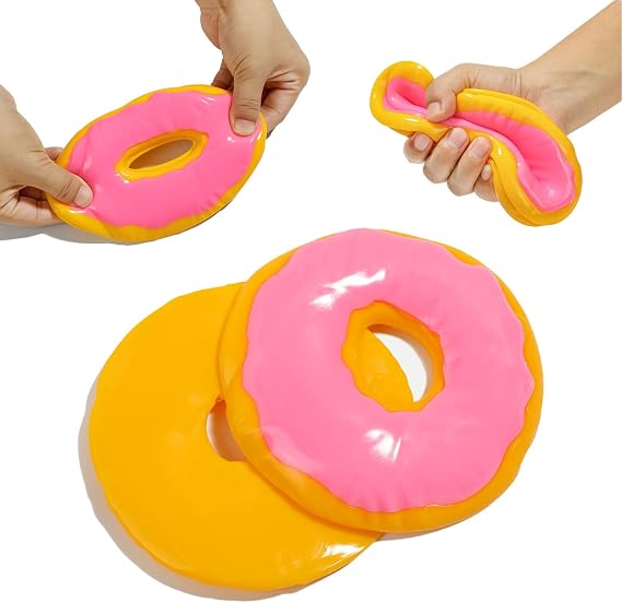 Taba Squishy Stress Balls for Adults, Large Donut (Jumbo) Sensory Toys for Kids, Squishy Fidget Toys, Prize Box Toys for Kids Classroom (Pink)