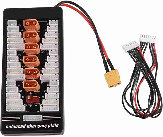 6S Lipo Parallel Charging Board XT60 - Charge 6 Batteries Simultaneously | 2S-6S Balance Charger Adapter for RC Drone FPV | Compatible IMAX B6