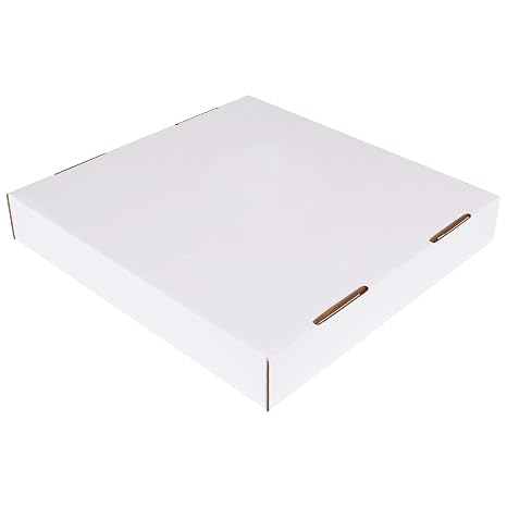Box USA 40 or 50 Gallon Corrugated Cardboard Trash Can and Recycling Bin Lids (10-Pack) 18"L x 18"W x 3"H, White, Reusable and Disposable Garbage Lid for Parties and Outdoor Events