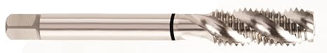 YG-1 T2 Series High Vanadium HSS Spiral Flute Combo Tap, TiCN Coated, Round Shank with Square End, Modified Bottoming Chamfer, #6-40 Thread Size, H2 Tolerance