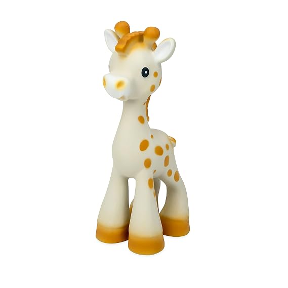 Nuby Jackie The Giraffe Super Soft Teether Toy | Squeaker Toy - 100% Natural Rubber