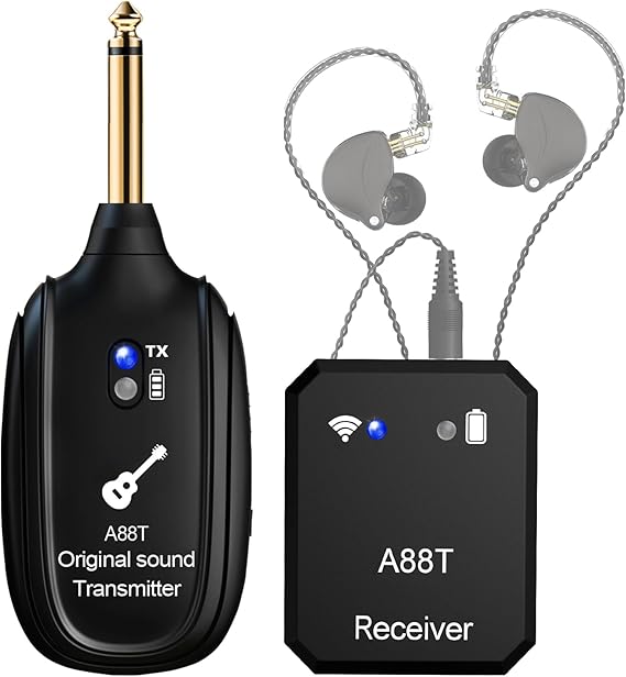 Wireless in Ear Monitor System, 2.4GHz Wireless IEM System, in-Ear Monitoring for Studio, Band (A88T)