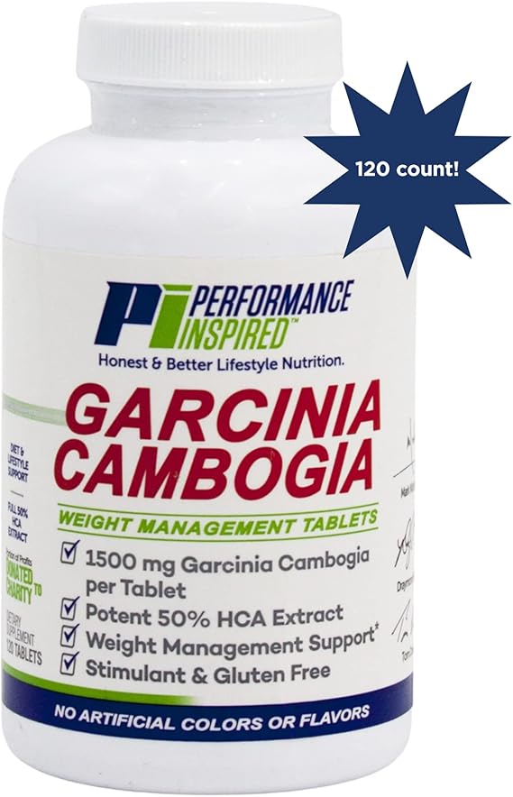 Performance Inspired 1500mg Garcinia Cambogia Stimulant Free 120 Count