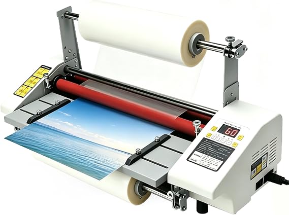INTBUYING 17.3inch Hot and Cold Laminator Machine A2 Roll Single and Dual Sided with Digital Display 110V 600W Adjustable Temperature 0-180C