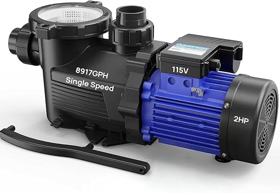 AQUASTRONG In/Above Ground Pool Pump, High Flow (Single Speed, 2HP, 8917 GPH, 115V)