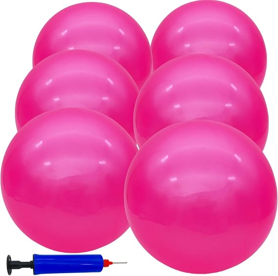 6 Pcs Playground Balls for Kids, 9 Inch Inflatable Bouncy Balls with Pump for Kickball, Dodgeballs, Indoor Outdoor Play Balls