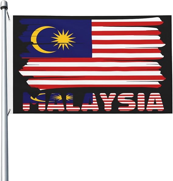 Malaysia Malaysian Flag 3x5 Ft Banner Double Sided With 2 Metal Grommets Indoor Outdoor Office Decorations Funny Home Yard House Garden Flags