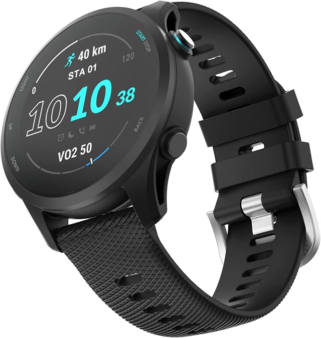 OVERSTEP Watch Band for Garmin Forerunner 255/265/Vivoactive 4/Venu 2 | 22mm Silicone Watch Bands for Garmin Vivoactive 4/Forerunner 255/265 Music/Venu 2