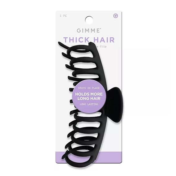 Gimme Beauty XL Barrel Claw Clip for Thick Hair, Black
