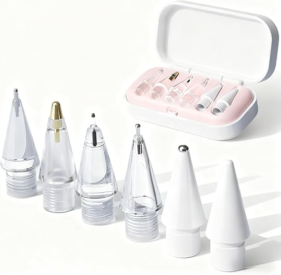 Replacement Tips for Apple Pencil | 6-in-1 Set, Compatible 1st/2nd Gen &amp; USB-C, Upgraded Design, For Digital Drawing &amp; Writing