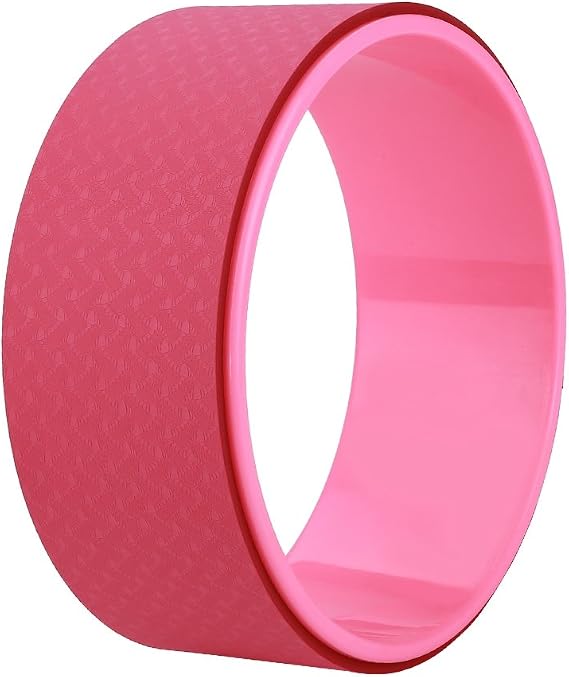Yoga Wheel,Yoga Stretch Bend Balance Wheel Circle for Health Fitness Slimming Exercise,Back Wheel, Pink